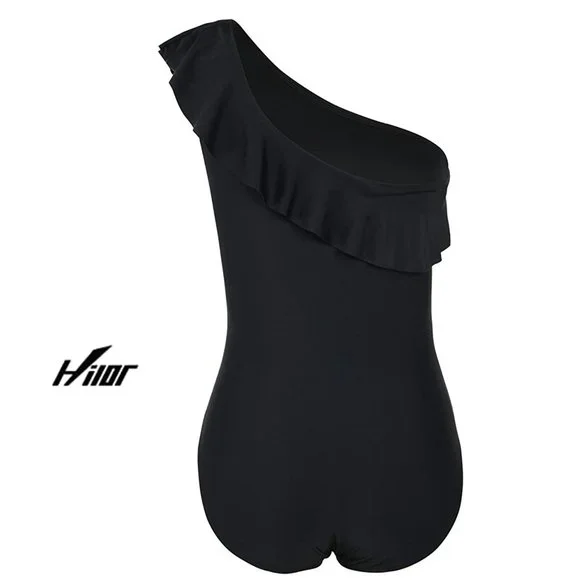HILOR One Shoulder Asymmetric Ruffle Swimsuit   NEW WITH TAGS! - Picture 8 of 16